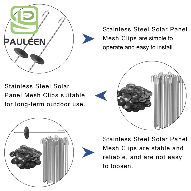 Stainless Steel Solar Panel Clips Are Used To Secure Wire Mesh To Solar Panels Stainless Steel Solar Panel Clips Are Used To Secure Wire Mesh To Solar Panels
